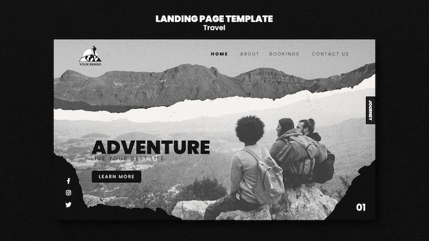 Free PSD travel landing page template