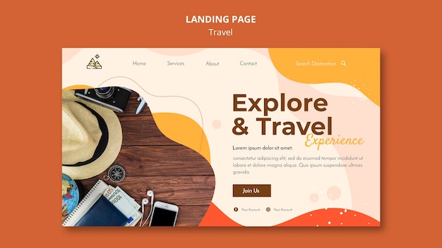 Travel landing page web template