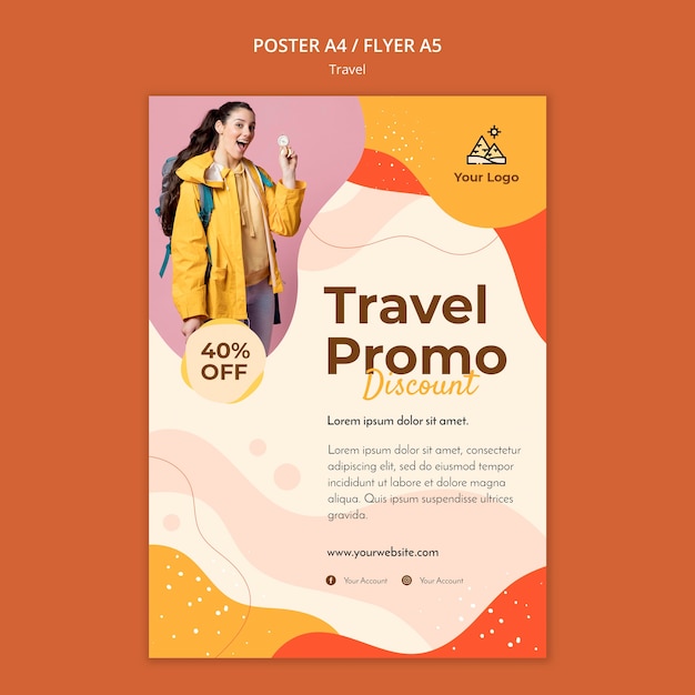 Travel poster template concept