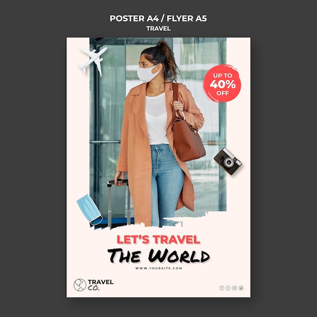 Free PSD travel poster template