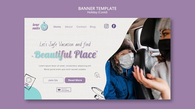 Free PSD travel and safety landing page template