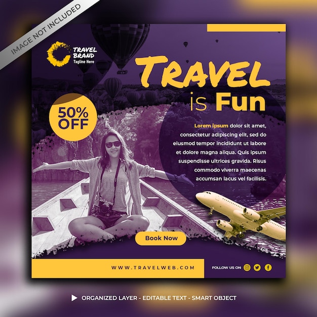 Free PSD travel social media post template