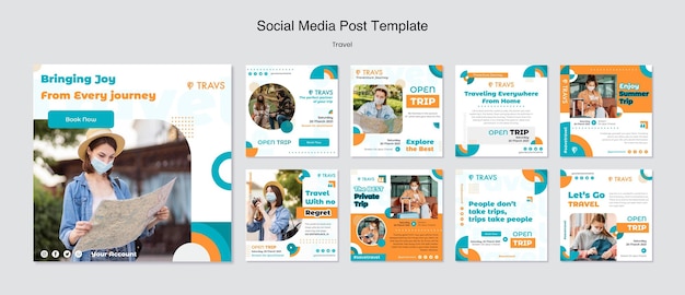 Travel social media post template