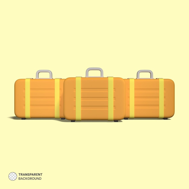 Free PSD travel suitcase icon isolated 3d render illustration