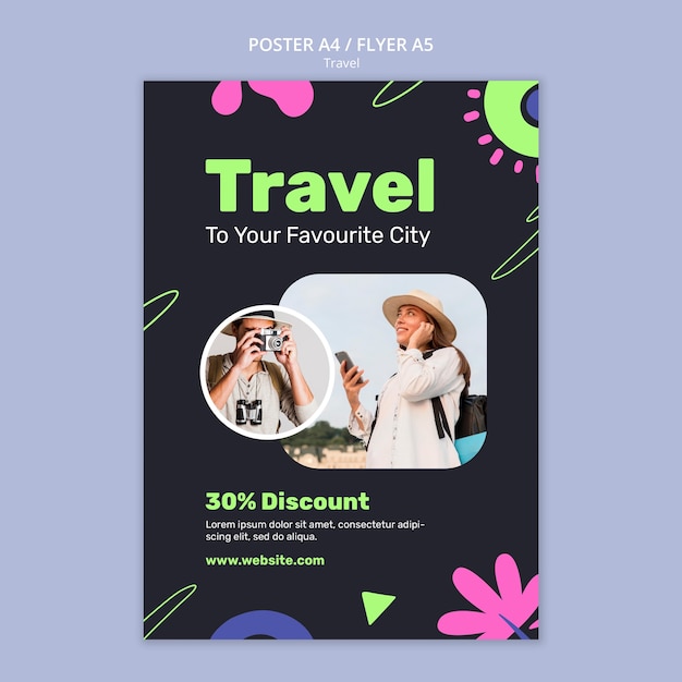 Free PSD travel template design