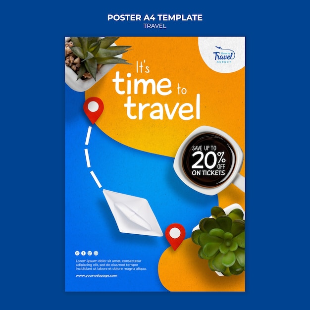 Travel time poster template