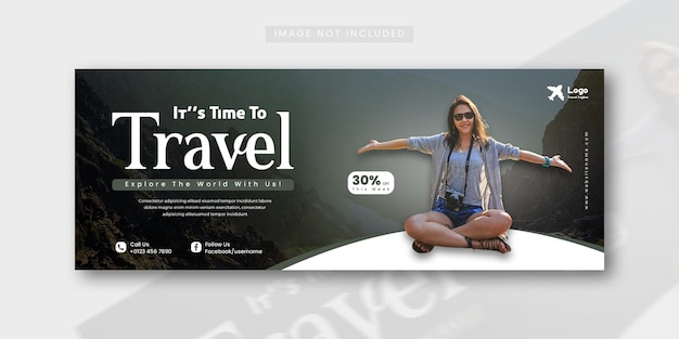 Travel and tourism facebook cover design template