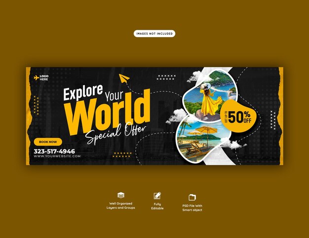 Travel and tourism Facebook cover template