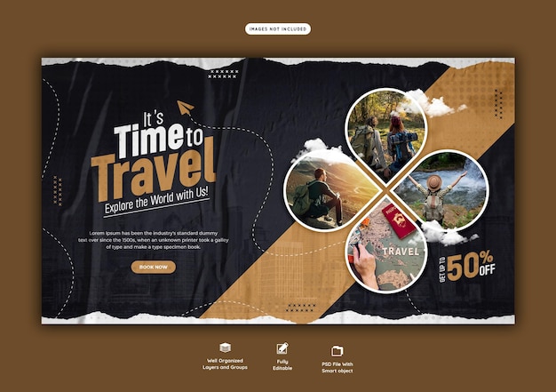 Travel and tourism web banner template