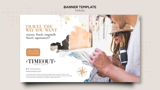 Free PSD travel the way you want banner template