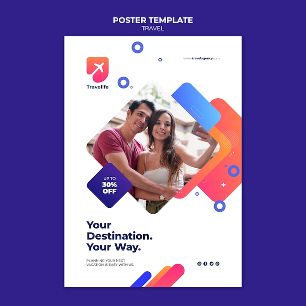 Travel with discount poster template