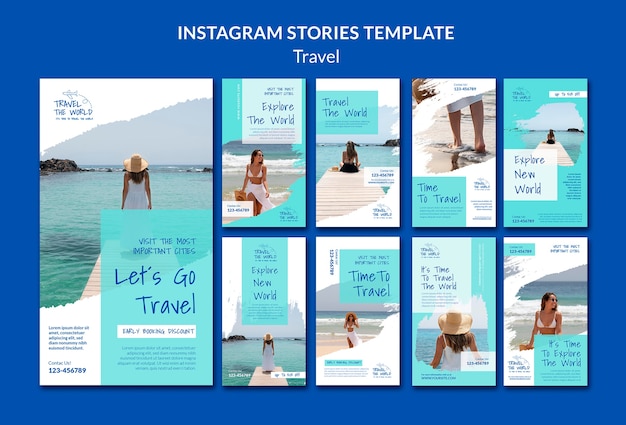 Free PSD travel the world instagram stories template