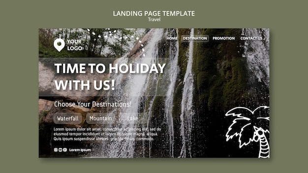 Free PSD traveling adventure landing page template