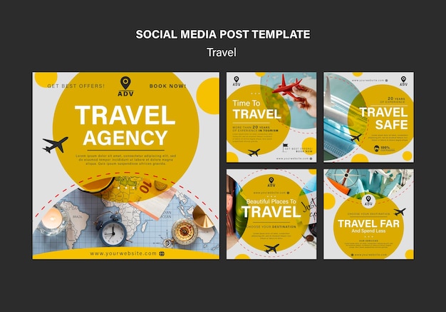 Free PSD traveling agency social media posts