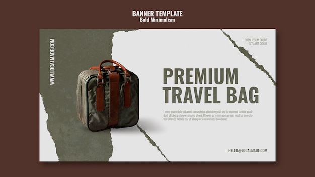 Free PSD traveling bag banner template