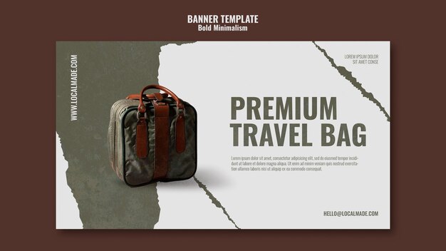 Traveling bag banner template