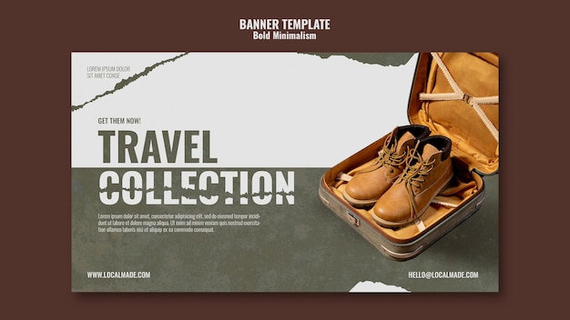 Free PSD traveling bag banner template