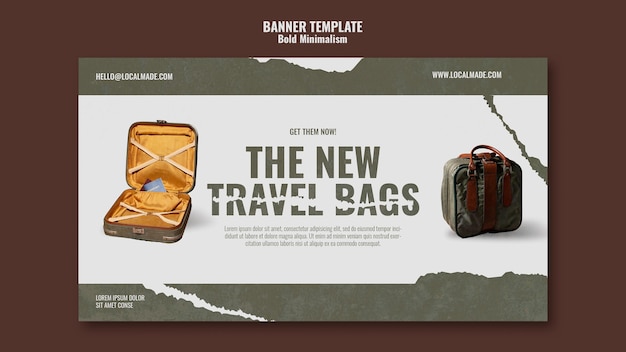 Traveling bag banner template