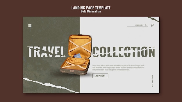 Traveling bag landing page template