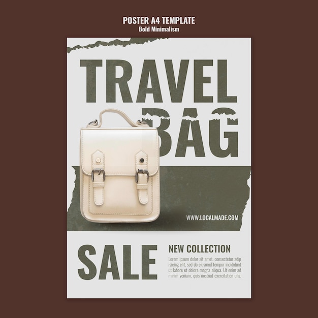 Traveling bag print template