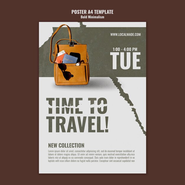 Traveling bag print template