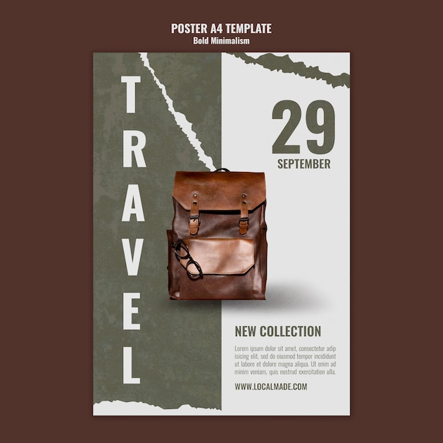 Traveling bag print template