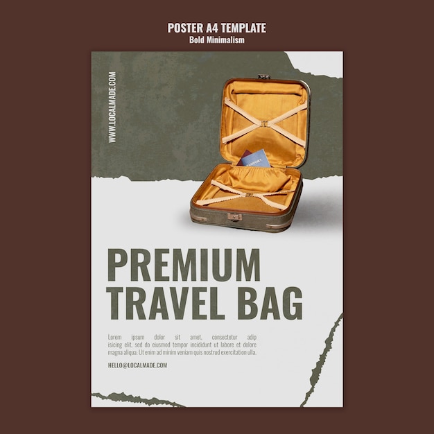 Traveling bag print template