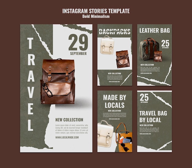 Traveling bag social media stories