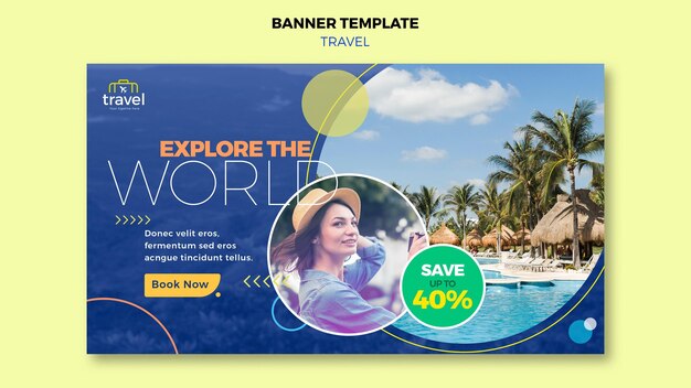 Traveling banner template with photo