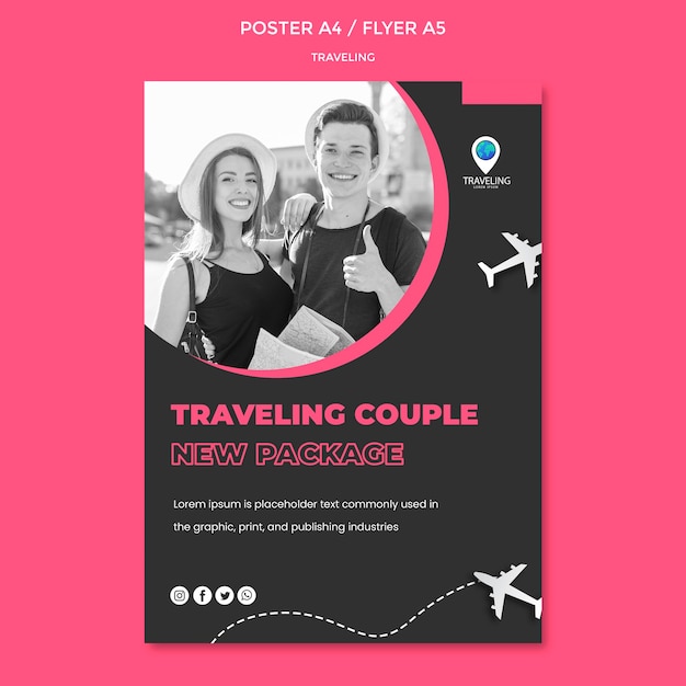 Free PSD traveling concept poster template