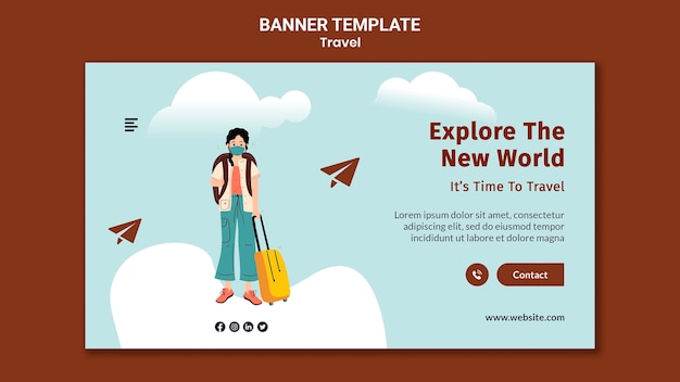 Free PSD traveling horizontal banner template