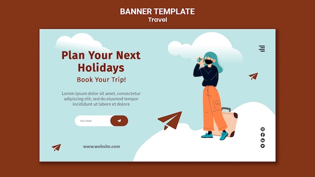 Free PSD traveling horizontal banner template