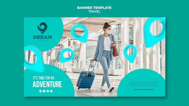 Free PSD traveling horizontal banner template