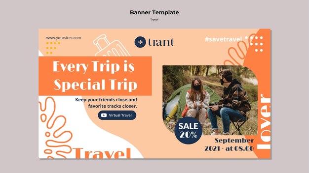 Traveling horizontal banner template