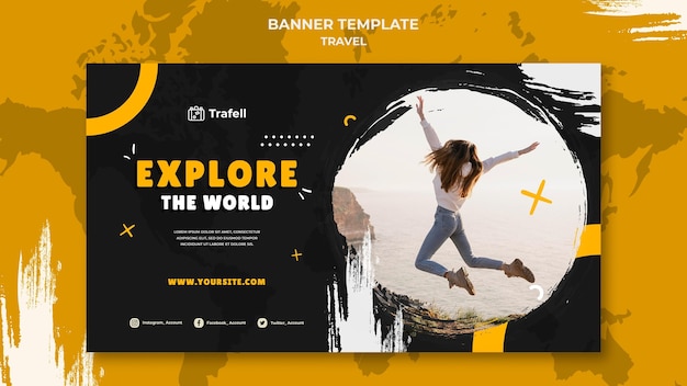 Traveling horizontal banner template