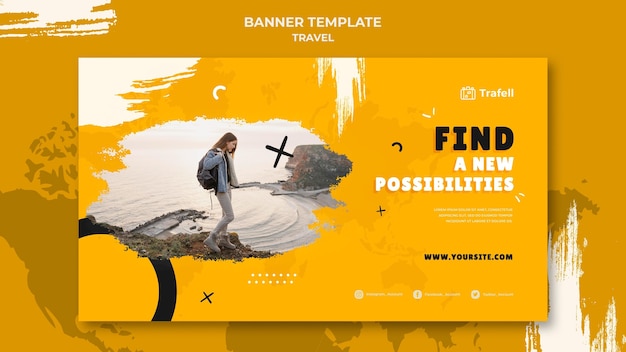 Free PSD traveling horizontal banner template