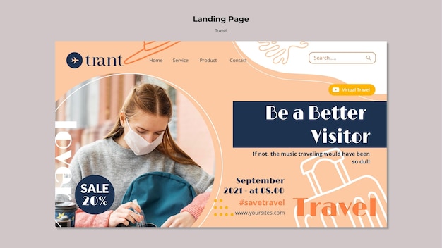 Free PSD traveling landing page template