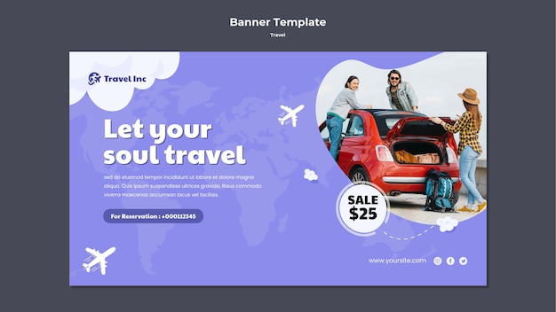 Free PSD traveling sale horizontal banner