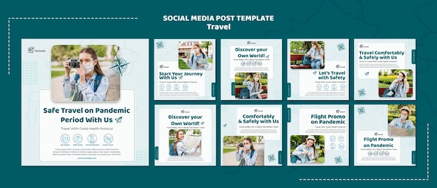 Traveling social media post template