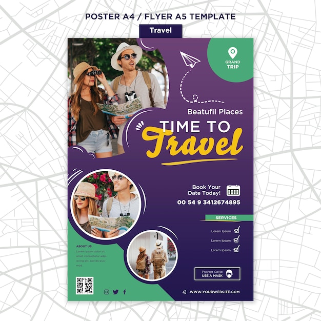 Travelling print template with photo