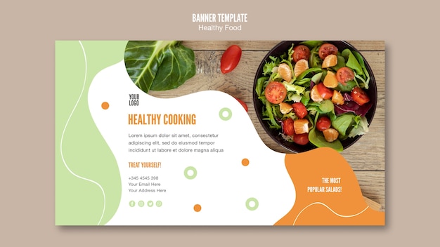 Treat yourself with healthy food banner template