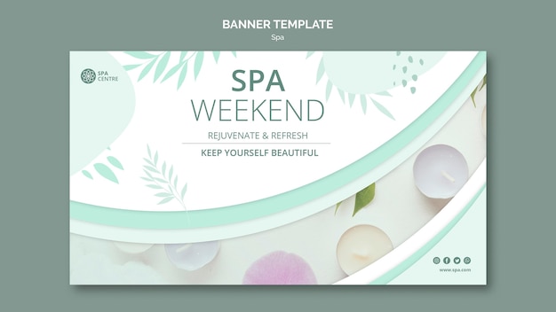 Free PSD treatment cream spa weekend banner template