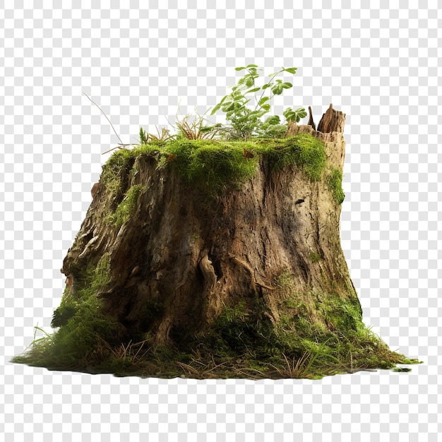 A tree stump isolated on transparent background