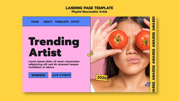 Trending artist landing page template