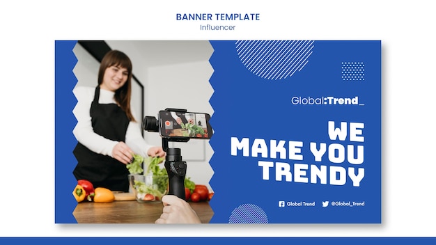 Free PSD trendy influencer banner template