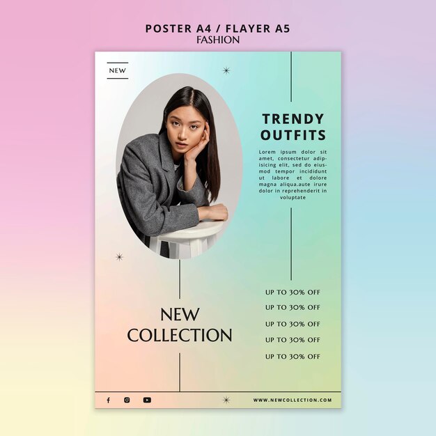 Trendy outfits poster template