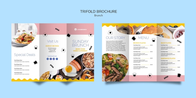 Trifold brochure brunch menu