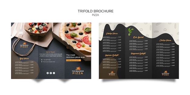 Trifold brochure pizza