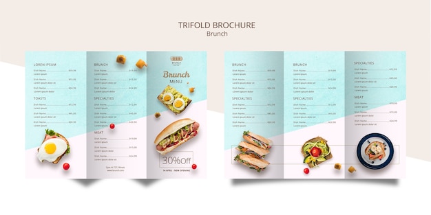 Trifold brochure template for brunch