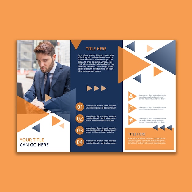 Trifold geometric business brochure template